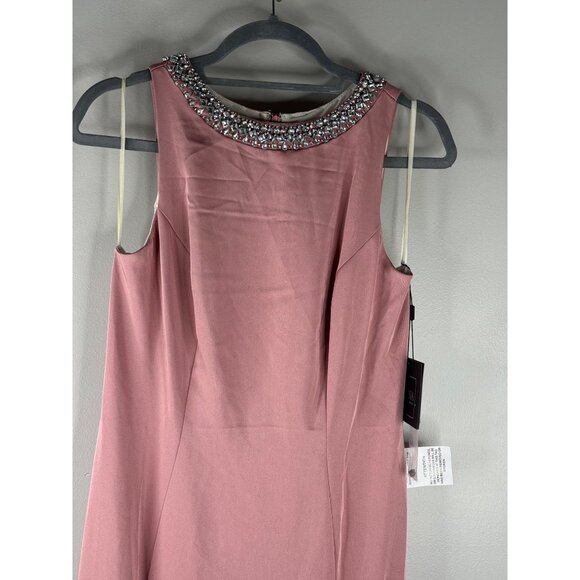 NWT MAC DUGGAL 49093 Embellished Fluted-Hem Maxi Gown Formal Raspberry Pink US 8 - Picture 4 of 6